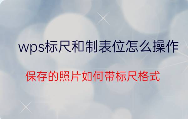 wps标尺和制表位怎么操作 保存的照片如何带标尺格式？